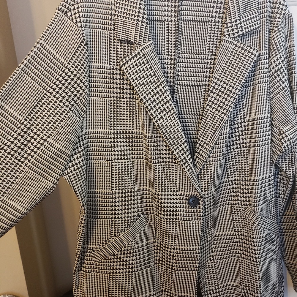 Black and white blazer